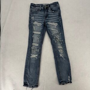 Departwest Tripp Straight Distressed Blue‎ Denim Jeans Kids Size 12 DWY109